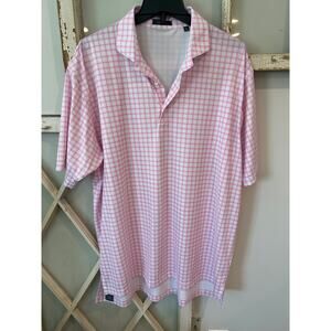 Turtleson size XL pink and white golf polo shirt